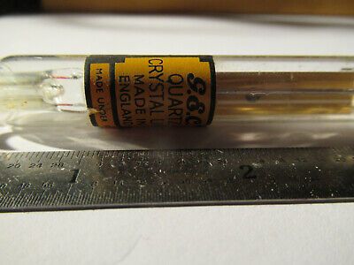 ANTIQUE QUARTZ RADIO CRYSTAL GEC ENGLAND GLASS HOLDER FREQUENCY CONTROL #F4-A-83