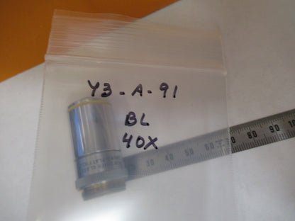 MICROSCOPE INDUSTRIAL OBJECTIVE BAUSCH LOMB FLAT FIELD 40X OPTICS AS IS Y3-A-91