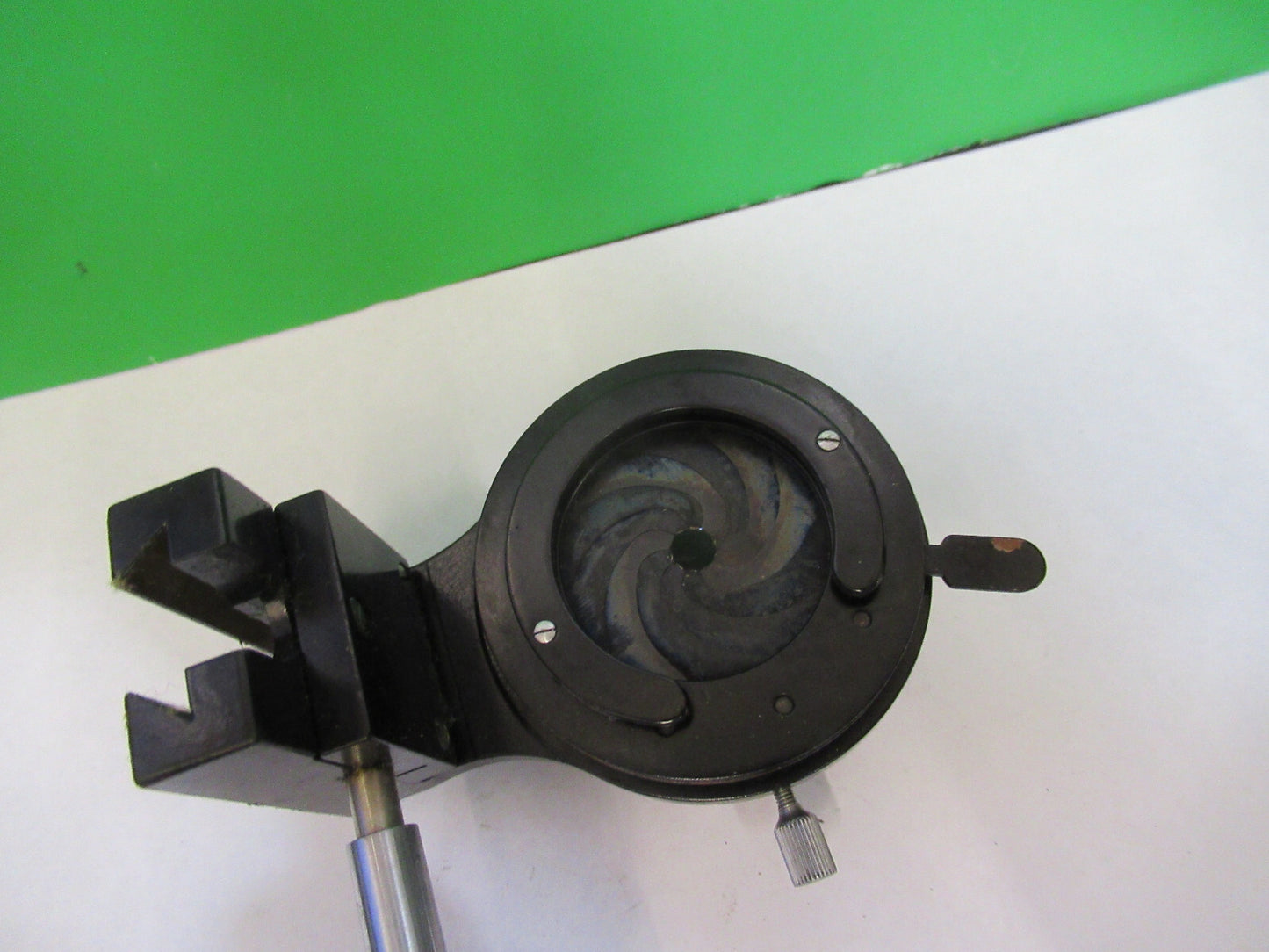 BAUSCH LOMB  CONDENSER + IRIS ANTIQUE MICROSCOPE PART OPTICS AS PICTURED F3-B-58