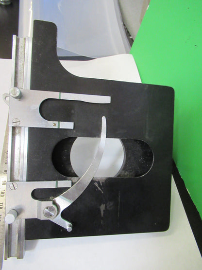 LEITZ GERMANY XY STAGE TABLE CLIPS MICROSCOPE PART AS PICTURED X4-A-26