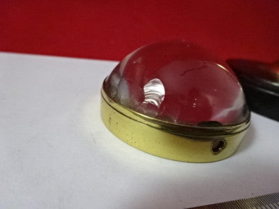 ANTIQUE BRASS ILLUMINATOR LENS MAGNIFIER [chipped] MICROSCOPE PART AS IS AC-B-15