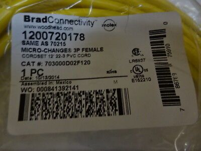 BRAD CONNECTIVITY CABLE 1200720178 MOLEX WOODHEAD CONTROL SYSTEMS AS IS #89-16