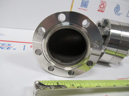 MDC HIGH VACUUM LARGE CF ELBOW ADAPTER HEAVY STAINLESS STEEL AS PIC X6-FT-97