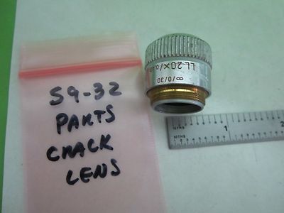 FOR PARTS MICROSCOPE OBJECTIVE LEITZ LL20X [cracked lens] AS IS OPTICS S9-32