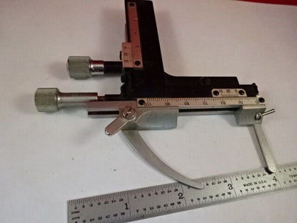 STAGE MICROMETER JAPAN CLIPS MICROSCOPE PART AS IS &33-A-77