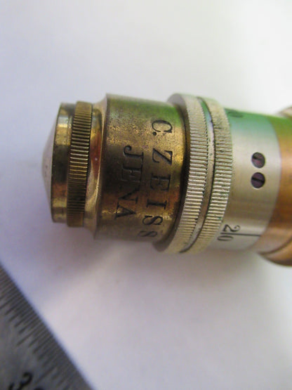 ANTIQUE BRASS OBJECTIVE CARL ZEISS 1902 RARE IRIS OPTICS MICROSCOPE PART W3-C-32