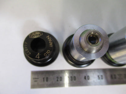 LOT 4 EA MIKROSKOP-OBJEKTIVE OLYMPUS 4X 10X 40X 100X OPTIK #P8-B-07
