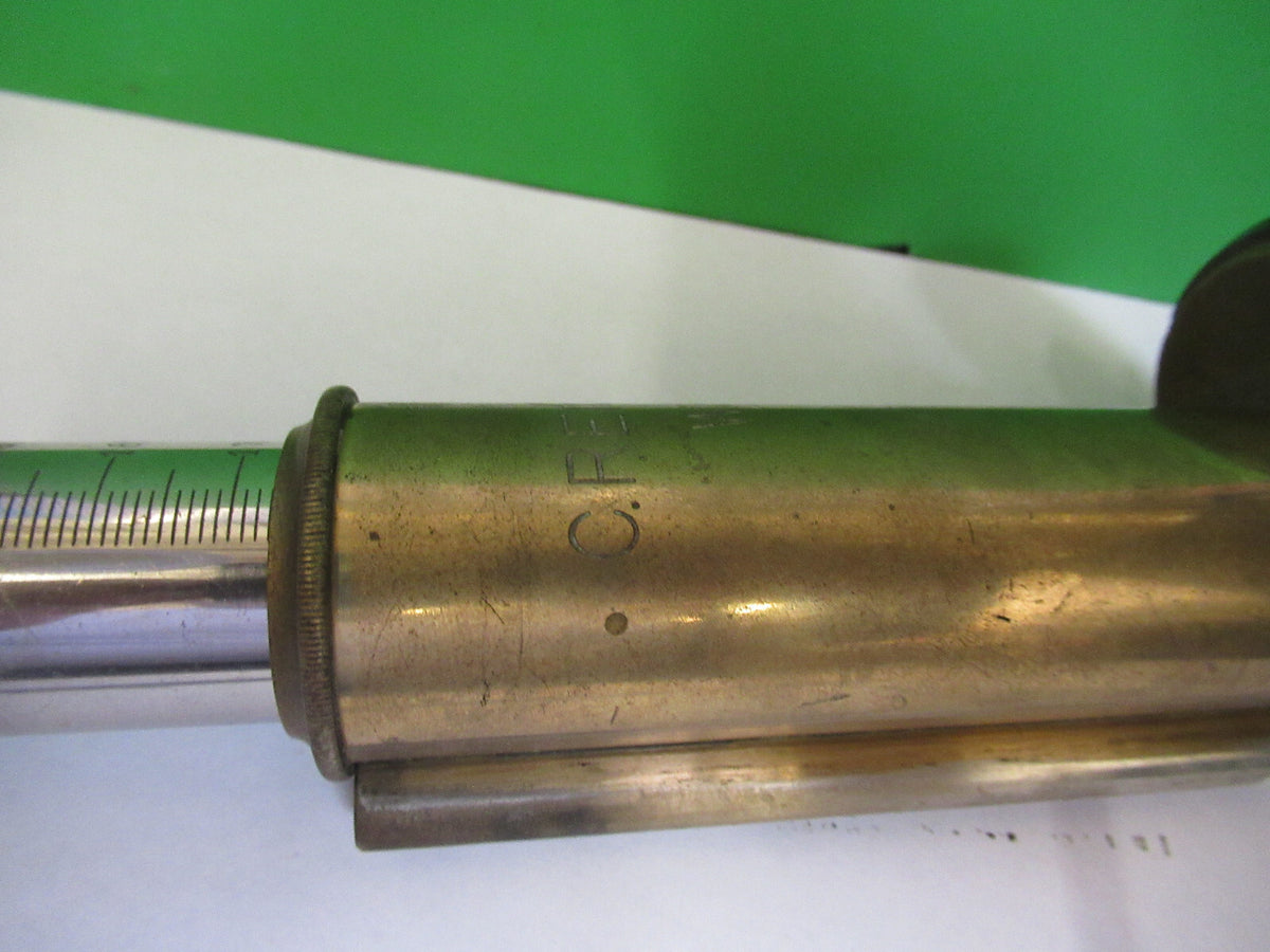 Antique Brass Reichert Tubus + Nosepiece Microscope Part