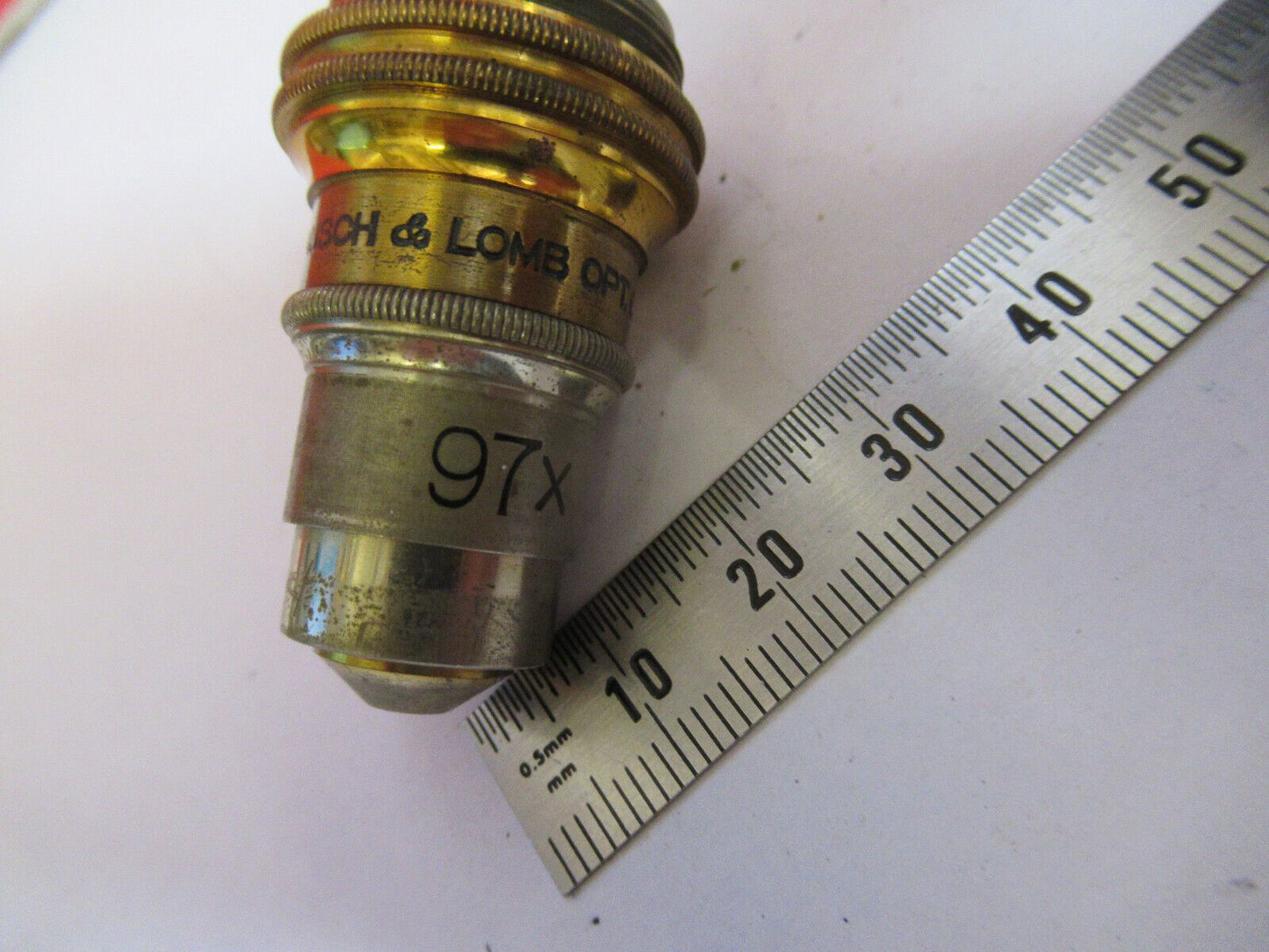 ANTIQUE  BAUSCH LOMB LENS 97X  OBJECTIVE MICROSCOPE PART AS PICTURED #R3-C-61
