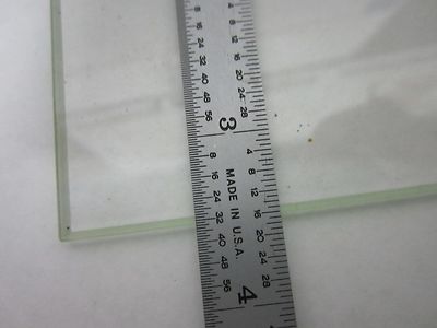 MICROSCOPE PART VINTAGE GLASS SPECIMEN STAGE TABLE [chipped] AS IS BIN#R6-B-08