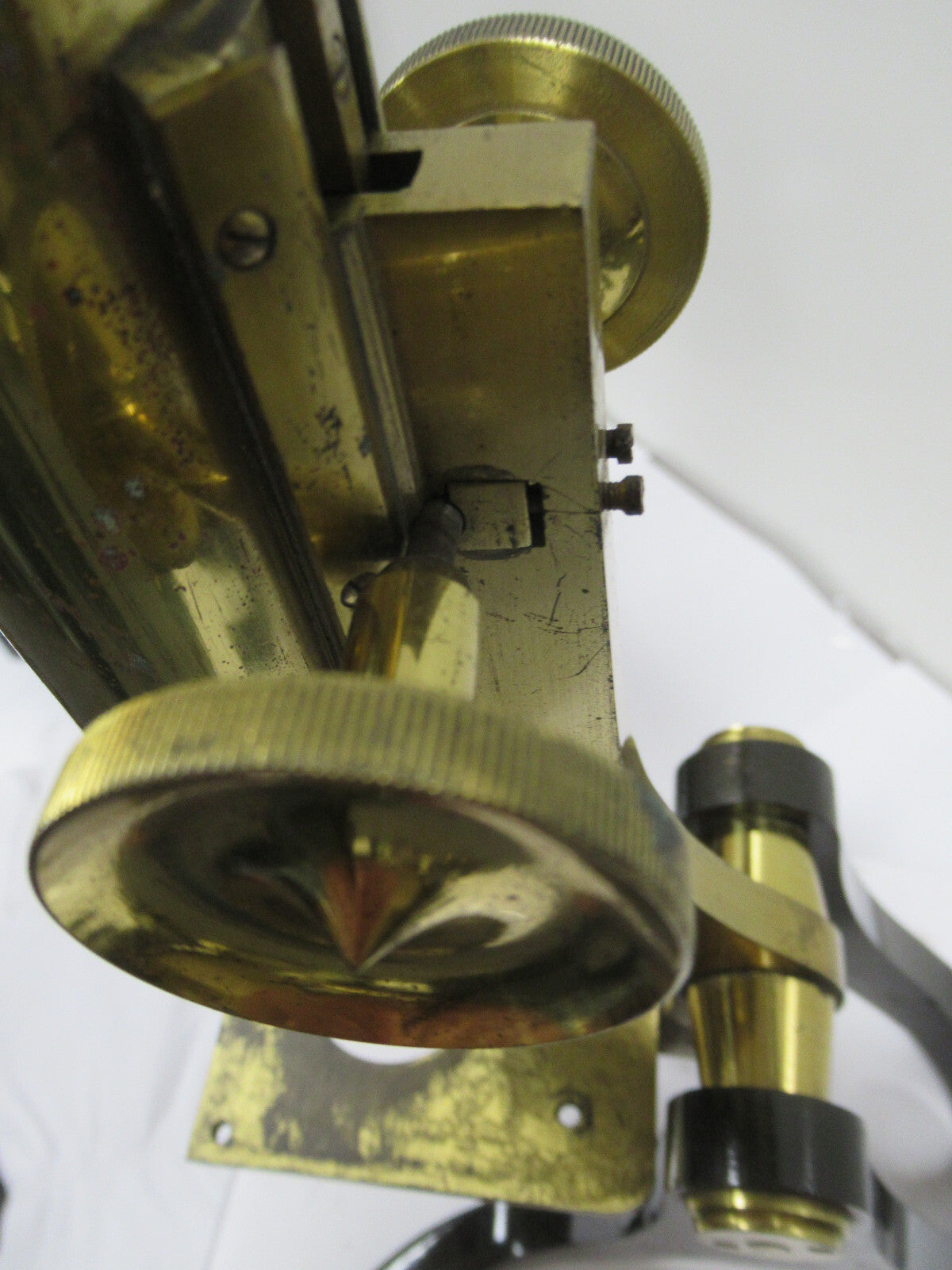 For Parts or repair ANTIQUE BRASS HENRY CROUCH LONDON INCOMPLETE MICROSCOPE #LOB