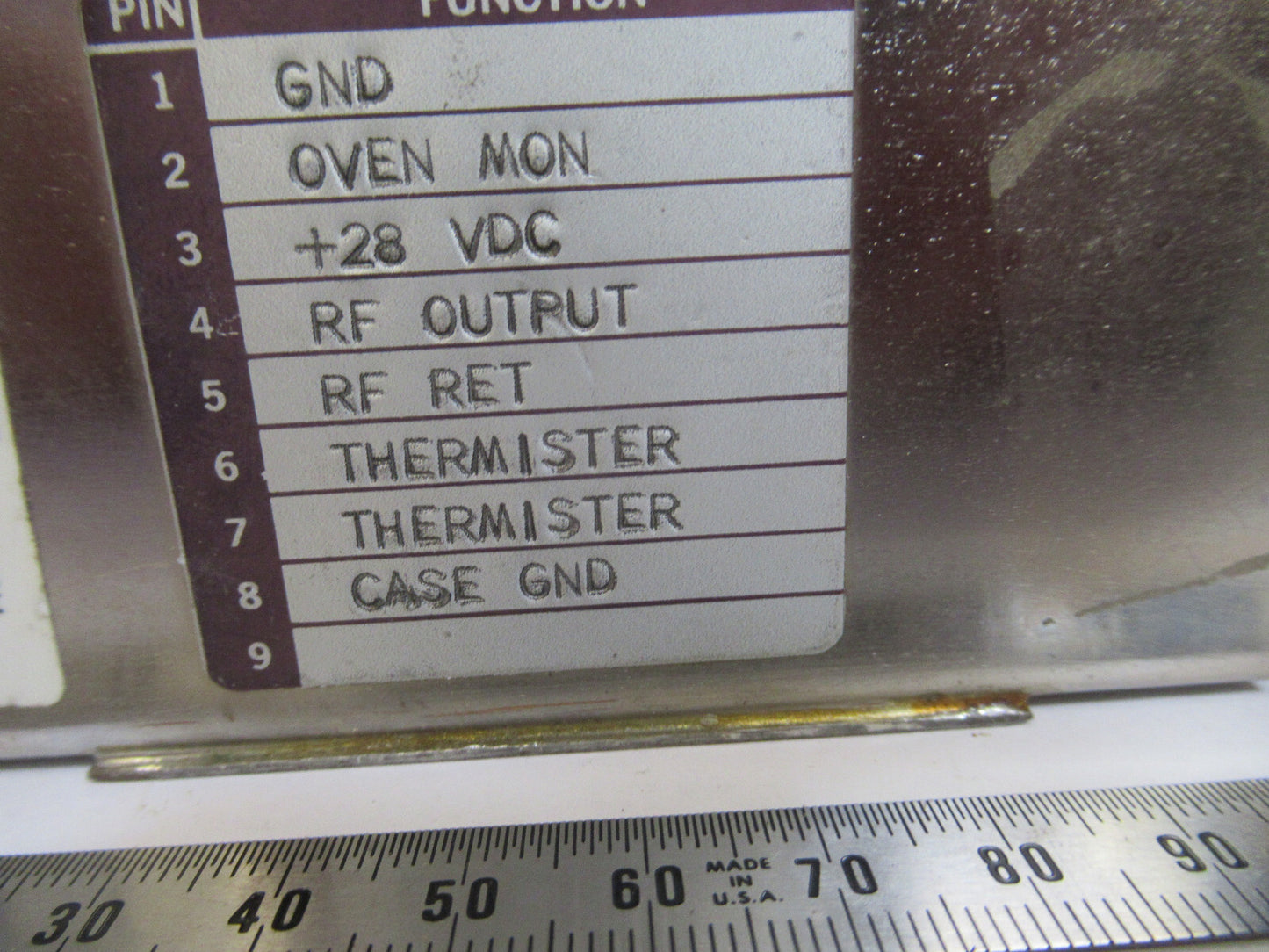 FREQUENCY ELECTRONICS QUARTZ OSCILLATOR FREQUENCY 20-22 MHz AS PICTURED G4-A-31