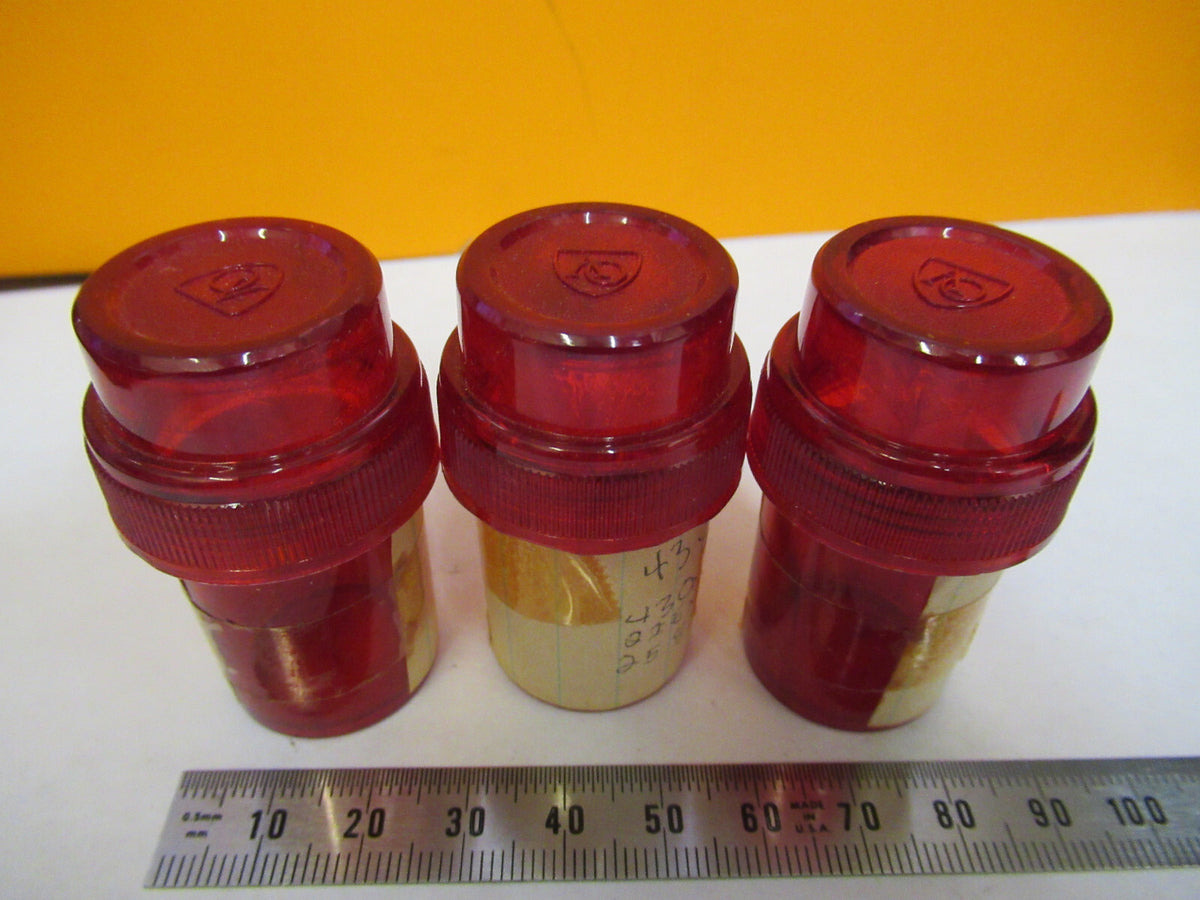 LOT 3 EA PLASTIC AO EMPTY CANS AMERICAN OPTICS MICROSCOPE AS PICTURED X6-A-03