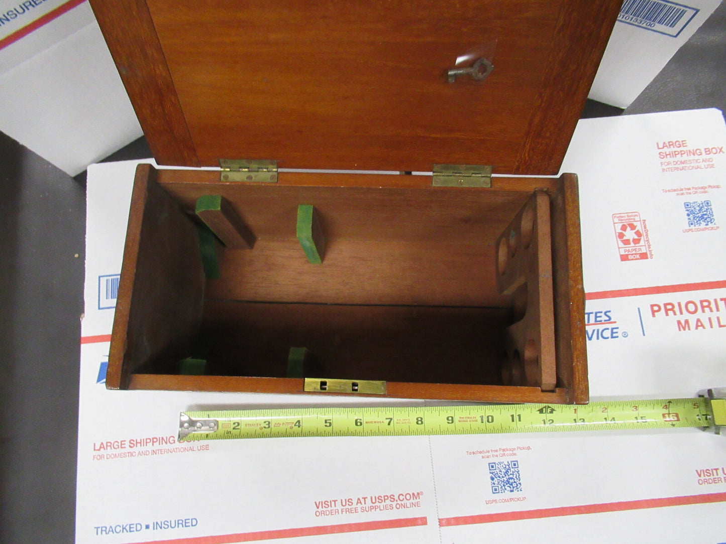EMPTY BECK UK WOOD CABINET ANTIQUE MICROSCOPE PART AS PICTURED #TB-3