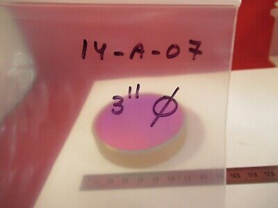 OPTICAL FLAT 1/10 WAVE COATED ZERODUR BEAM SPLITTER 3" DIAMETER OPTICS &14-A-07