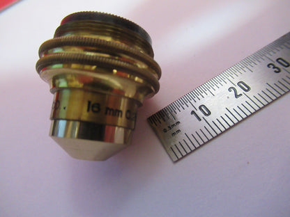 ANTIQUE BRASS BAUSCH LOMB 16mm OBJECTIVE MICROSCOPE PART AS PICTURED Q2-42