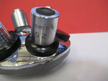 TIYODA JAPAN  NOSEPIECE + 5 OBJECTIVES  MICROSCOPE PART AS PICTURED F8-A-87