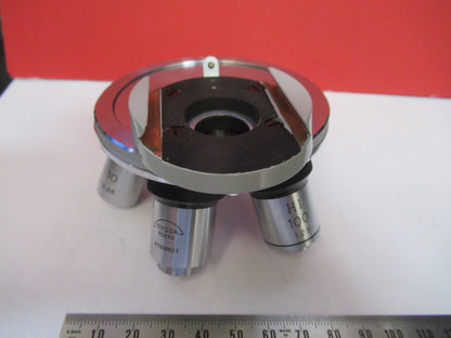 TIYODA JAPAN  NOSEPIECE + 5 OBJECTIVES  MICROSCOPE PART AS PICTURED F8-A-87