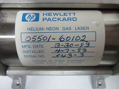 HP HEWLETT PACKARD HELIUM NEON PHYSICS PACKAGE ASSEMBLY LASER OPTICS BIN#L4-15