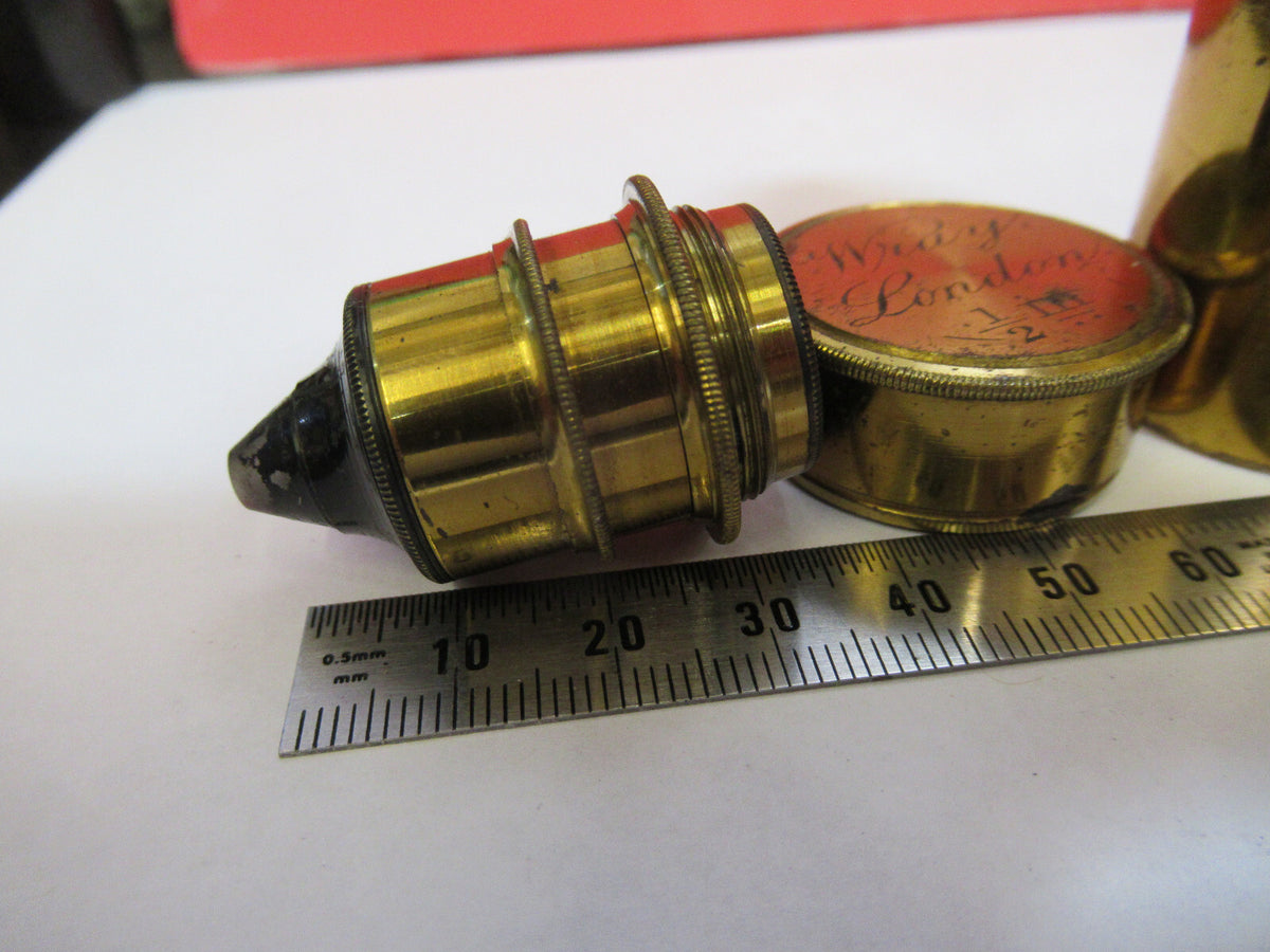 ANTIQUE BRASS WRAY LONDON "1/2" OBJECTIVE MICROSCOPE AS PICTURED &F8-A-83
