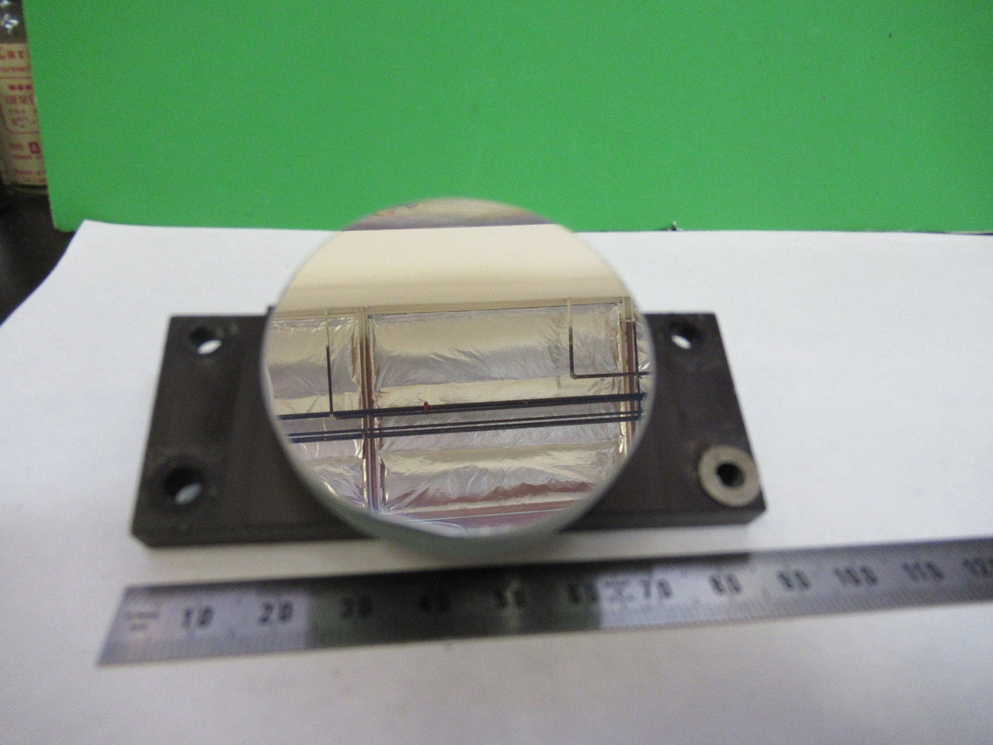AUS JENA GERMANY MOUNTED MIRROR OPTICS MICROSCOPE PART AS PICTURED T2-A-44