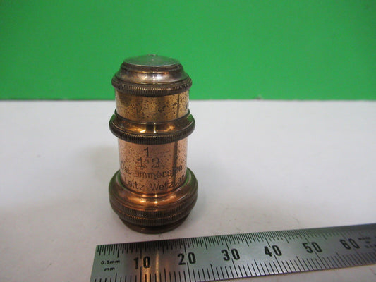 Antique Brass 1/12 Ernst Leitz Objective Optics Microscope Part