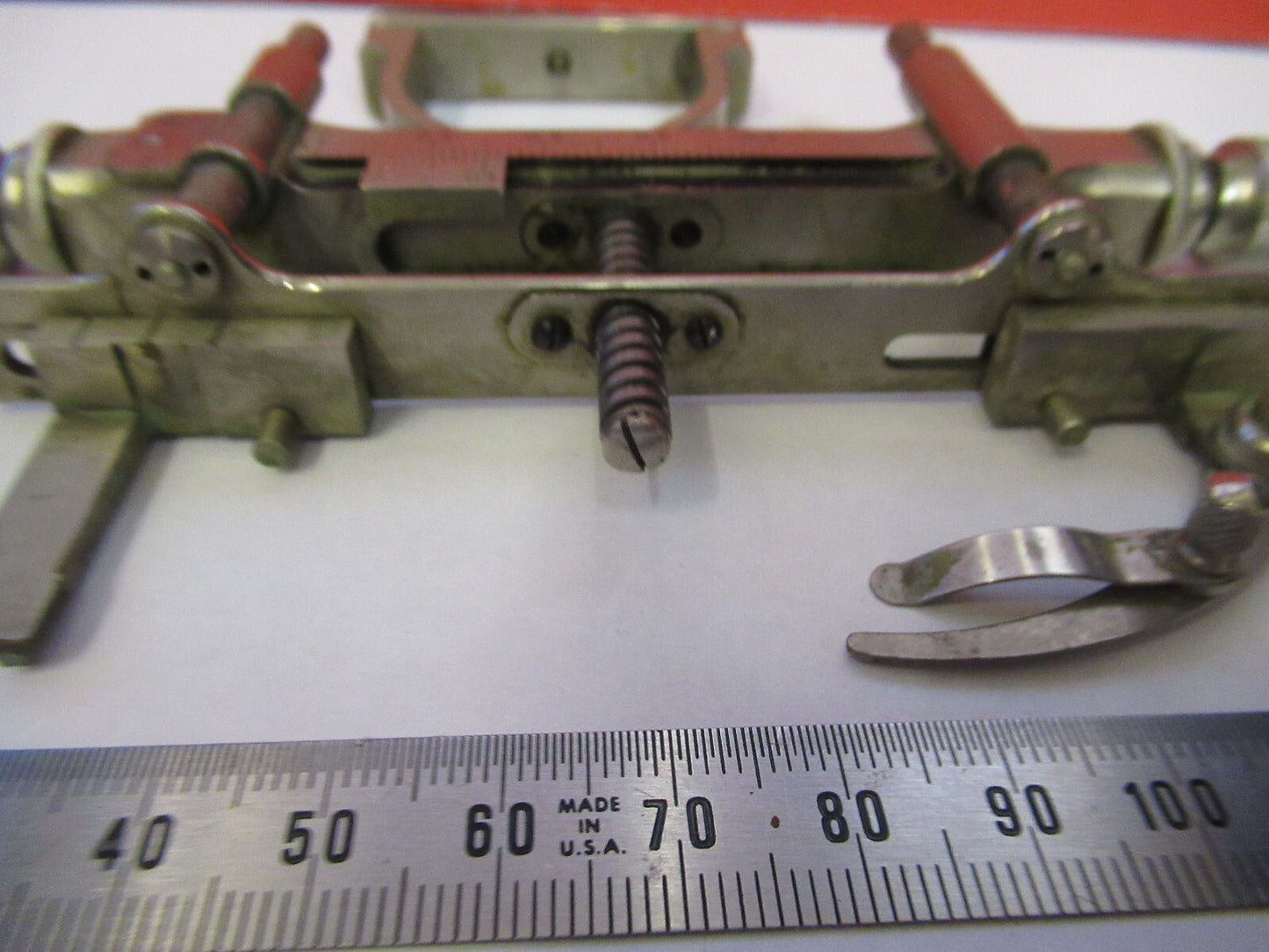 Antique Very Rare Spencer Lens Co. Xy Stage Clip Microscope Part