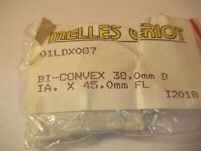 OPTICAL MELLES GRIOT BI CONVEX LENS 30mm dia 45 FL OPTICS AS PICTURED &T6-A-08