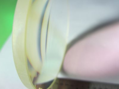 Large Optical Convex Concave Notched Lens with Yellow Tint Laser Optics Bn