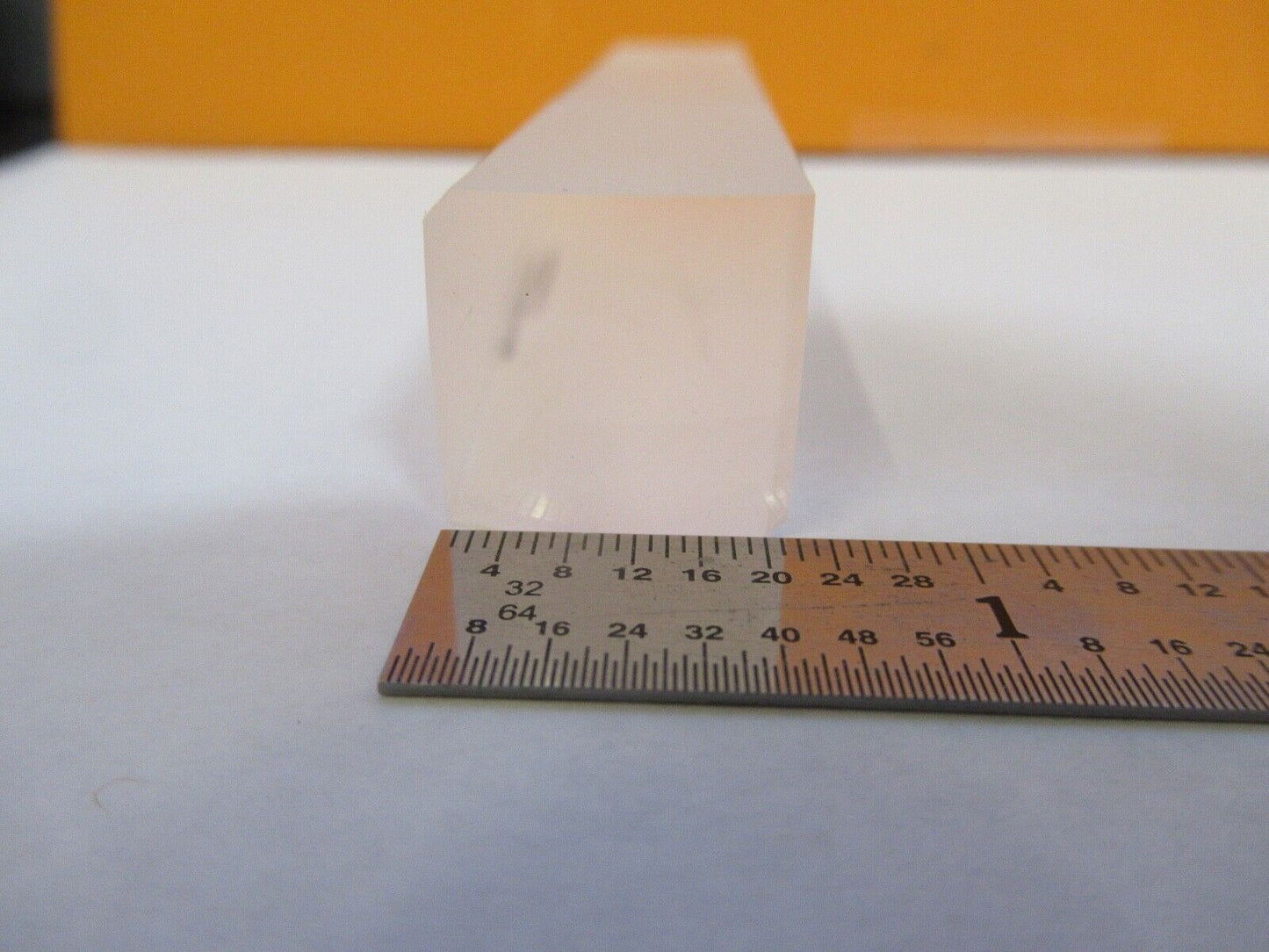 OPTICAL LONG BI CONVEX BAR GLASS LENS RARE LASER OPTICS AS PICTURED &27-A-55