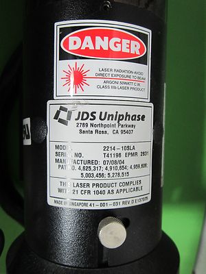 Powerful Argon Laser Jds Uniphase 2214-10SLA Optics + Power Supply