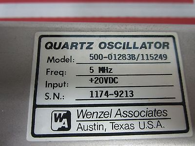 WENZEL LOW PHASE NOISE 5 MHz QUARTZ OSCILLATOR FREQUENCY STANDARD BIN#8C