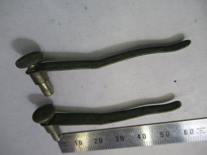 ANTIQUE BAUSCH LOMB PAIR CLIPS STAGE MICROSCOPE PART AS PICTURED X2-A-68