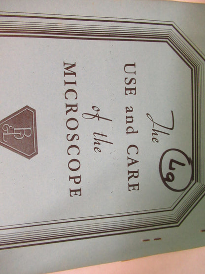 Antique Bausch & Lomb Use of Microscope Booklet 1932 Part