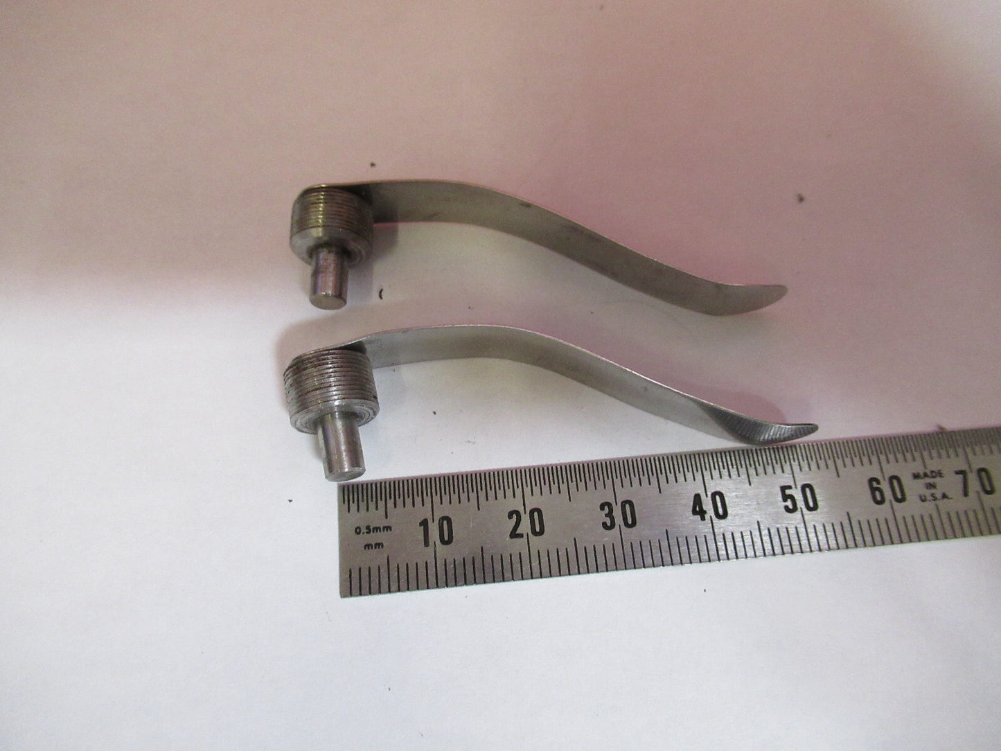 ANTIQUE BAUSCH LOMB PAIR CLIPS SET OPTICS MICROSCOPE PART AS PICTURED  T7-A-08