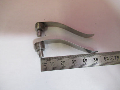 ANTIQUE BAUSCH LOMB PAIR CLIPS SET OPTICS MICROSCOPE PART AS PICTURED  T7-A-08