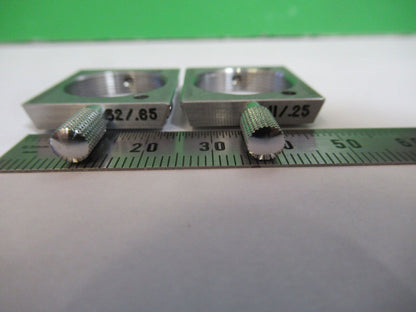 MICROSCOPE PART REICHERT AUSTRIA OBJECTIVE BRASS HOLDERS AS PICTURED #H3-A-54