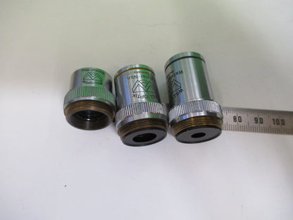 WILL-OPTIK Wetzlar lot objectives 5X 10X 40X MICROSCOPE PART AS PICTURED X5-A-75