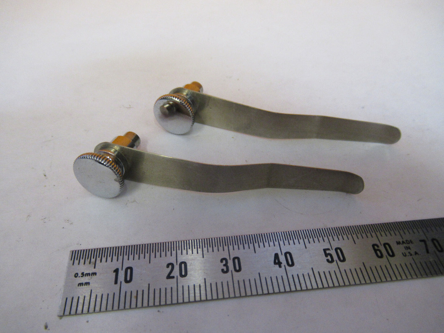 Antique Spencer Lens Co. American Optical Co. Pair Clips American Optics Microscope
