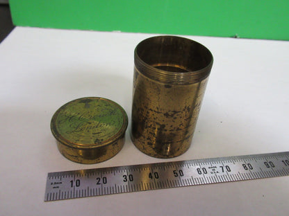 ANTIQUE BRASS EMPTY H. CROUCH UK OBJECTIVE CANISTER MICROSCOPE PART T6-A-29