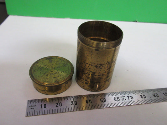 ANTIQUE BRASS EMPTY H. CROUCH UK OBJECTIVE CANISTER MICROSCOPE PART T6-A-29