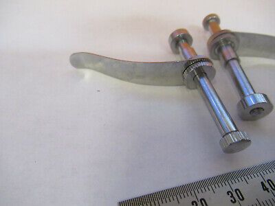 PAIR of CLIPS STAGE MICROSCOPE PART AS PICTURED &H1-B-28