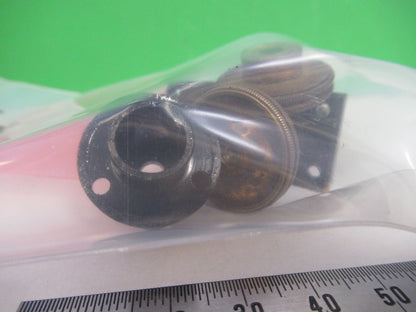 ANTIQUE BRASS MICRO STAGE KNOBS BAUSCH LOMB MICROSCOPE PART AS PICTURED X3-B-09