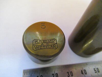 EMPTY BRASS CANISTER OBJECTIVE KREMP WETZLAR MICROSCOPE PART AS PICTURED P4-B-66