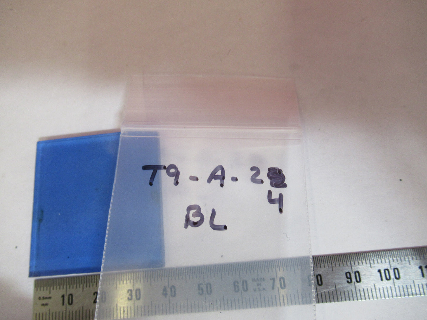 ANTIQUE BAUSCH LOMB BLUE GLASS FILTER OPTICS MICROSCOPE PART AS PICTURED T9-A-24