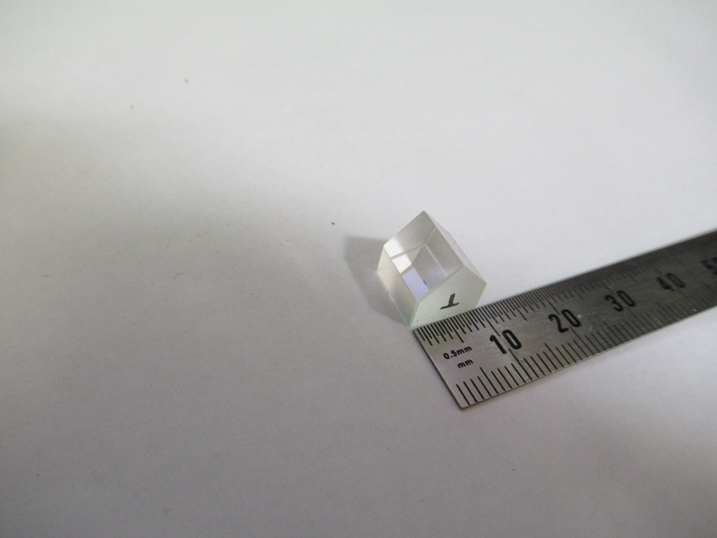 OPTICAL BK7 GLASS PRISM  MIL SPEC OPTICS MICROSCOPE PART AS PICTURED 80-B-02