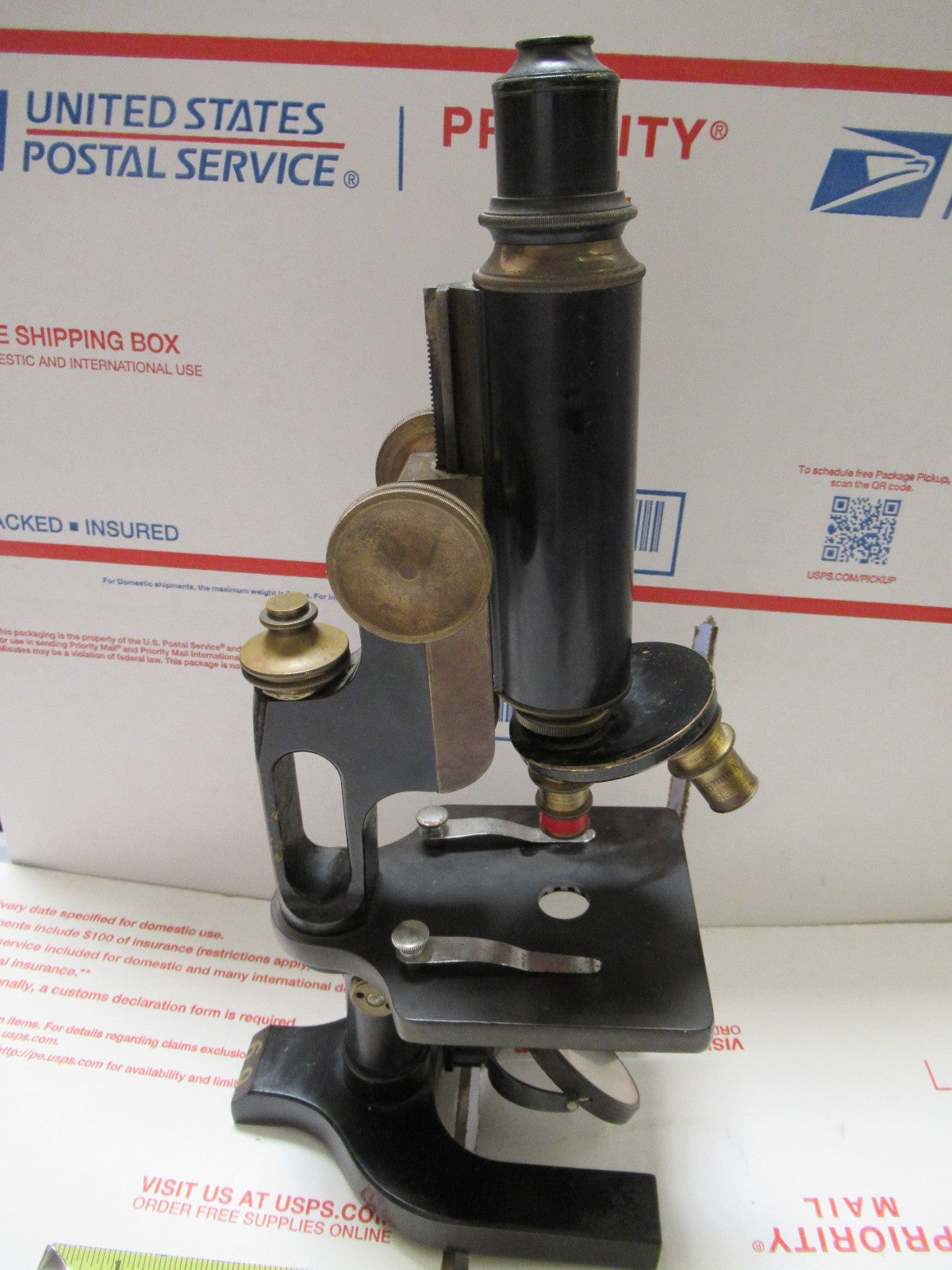 BRASS ANTIQUE SPENCER JUG HANDLE MICROSCOPE NEW YORK SCIENTIFIC AS PICTURED LOB