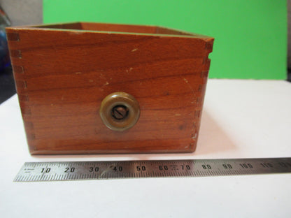 ANTIQUE BAUSCH LOMB MINI WOOD BOX DRAWER MICROSCOPE PART AS PICTURED  X2-A-86