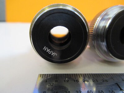 LOT 2 EA OBJECTIVE 10X 5X JAPAN OPTICS MICROSCOPE PART as pictured &A4-FT-94