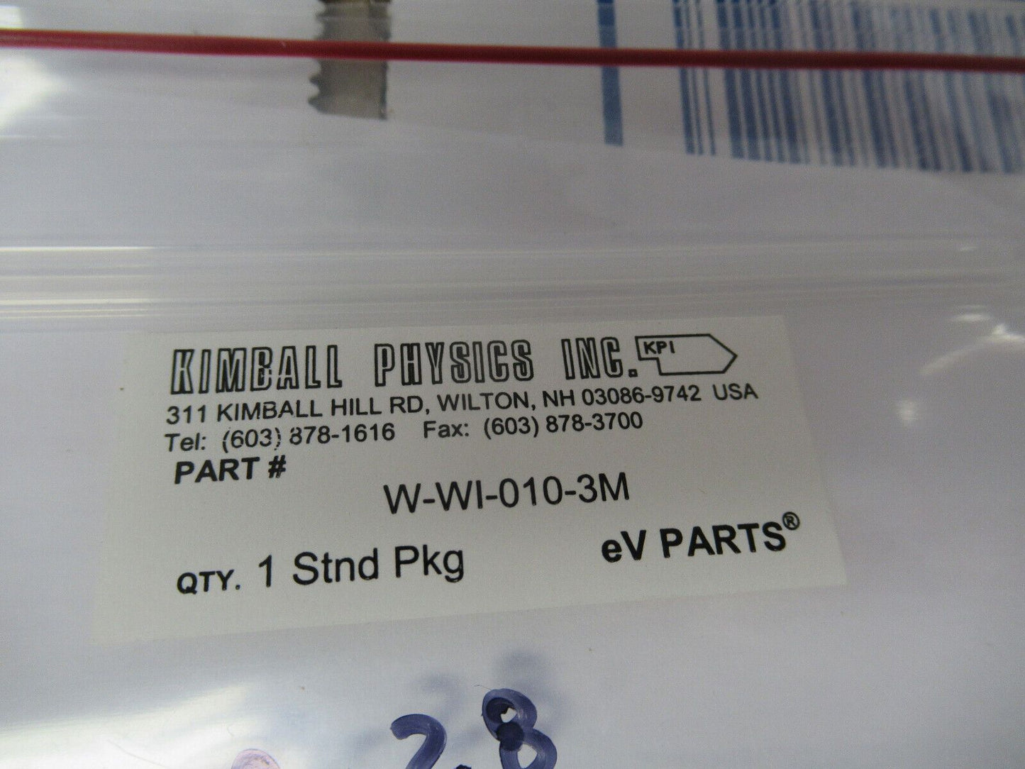 KIMBALL PHYSICS eV LOT TUNGSTEN WIRE HIGH VACUUM RATED AS PICTURED  #W1-A-28